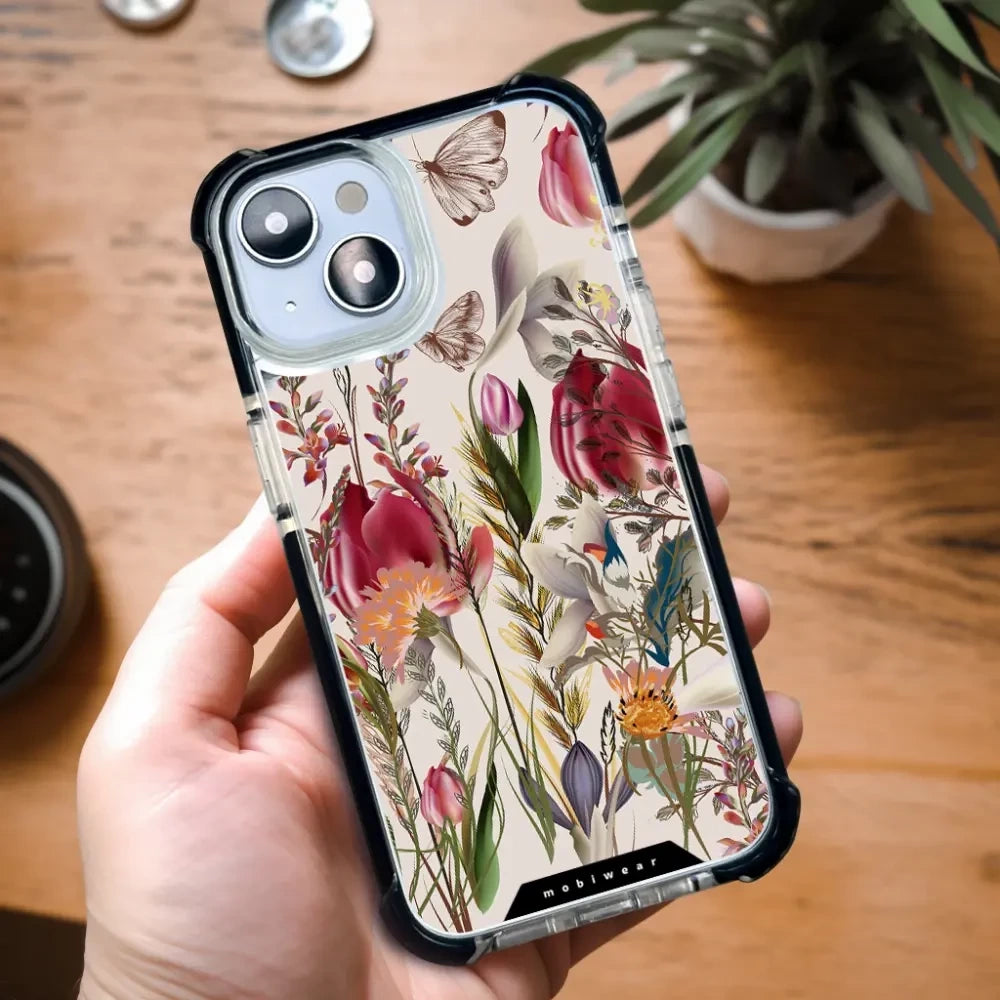 Handyhülle für iPhone 11 Pro mit MagSafe, Mobiwear Elite Bumper, Blumenstrauß