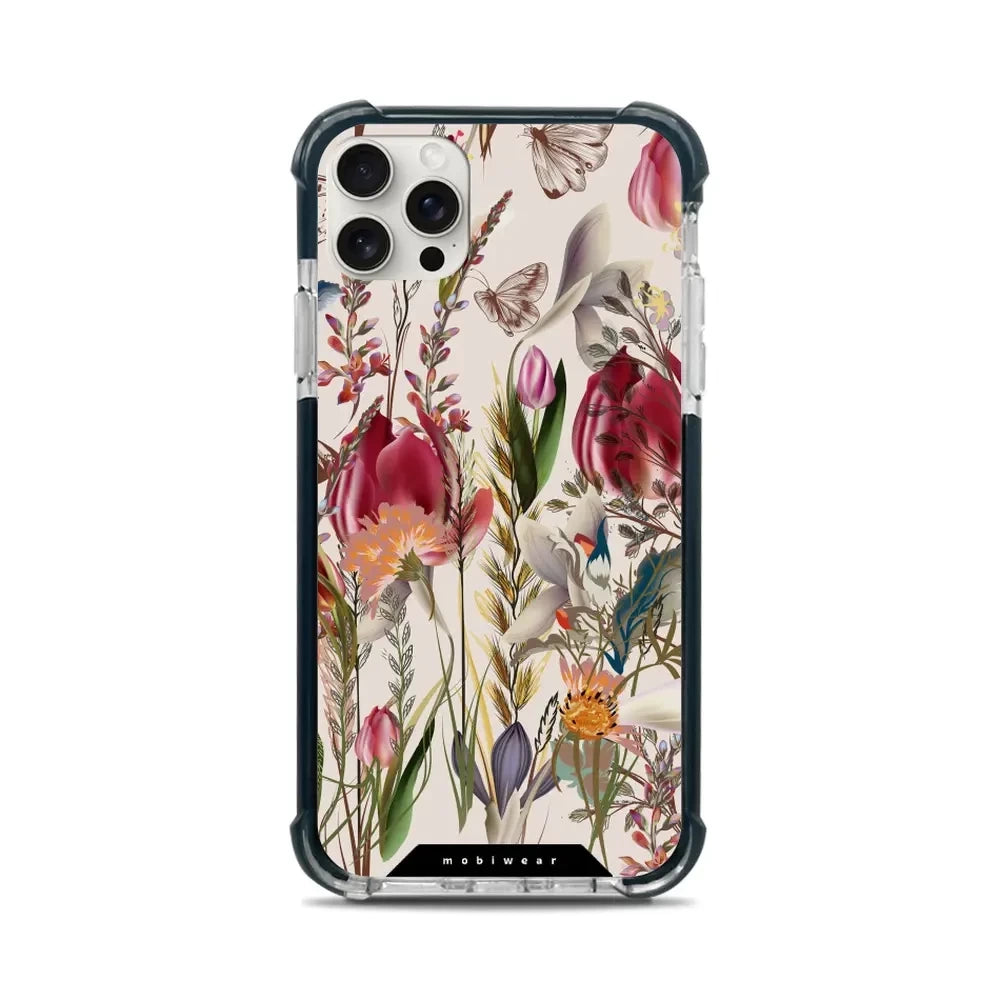 Handyhülle für iPhone 11 Pro Max mit MagSafe, Mobiwear Elite Bumper, Blumenstrauß