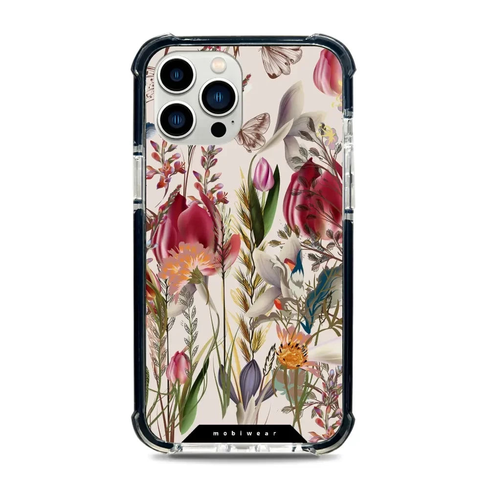 Handyhülle für iPhone 12 Pro Max mit MagSafe, Mobiwear Elite Bumper, Blumenstrauß