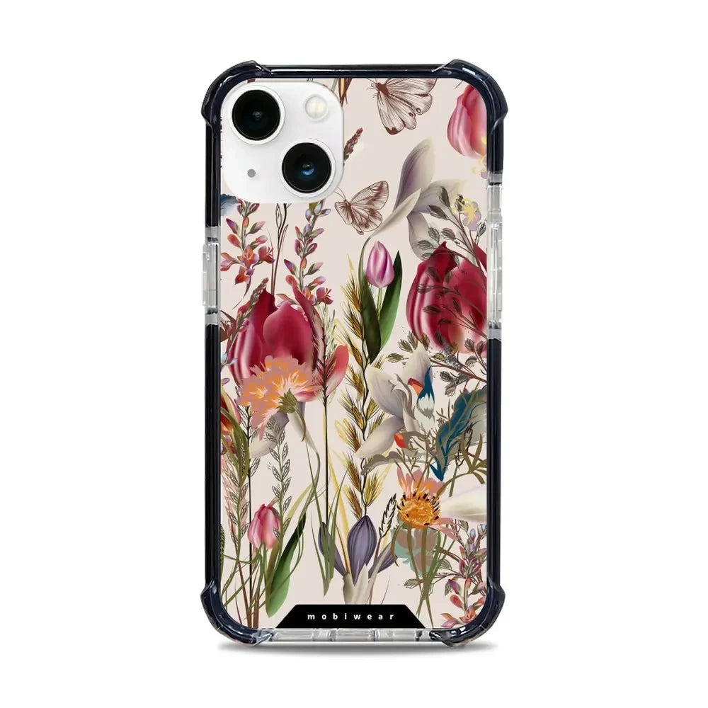 Handyhülle für iPhone 13 mit MagSafe, Mobiwear Elite Bumper, Blumenstrauß