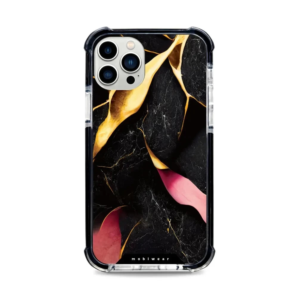 Handyhülle für iPhone 12 Pro mit MagSafe, Mobiwear Elite Bumper, Vergoldetes Erz