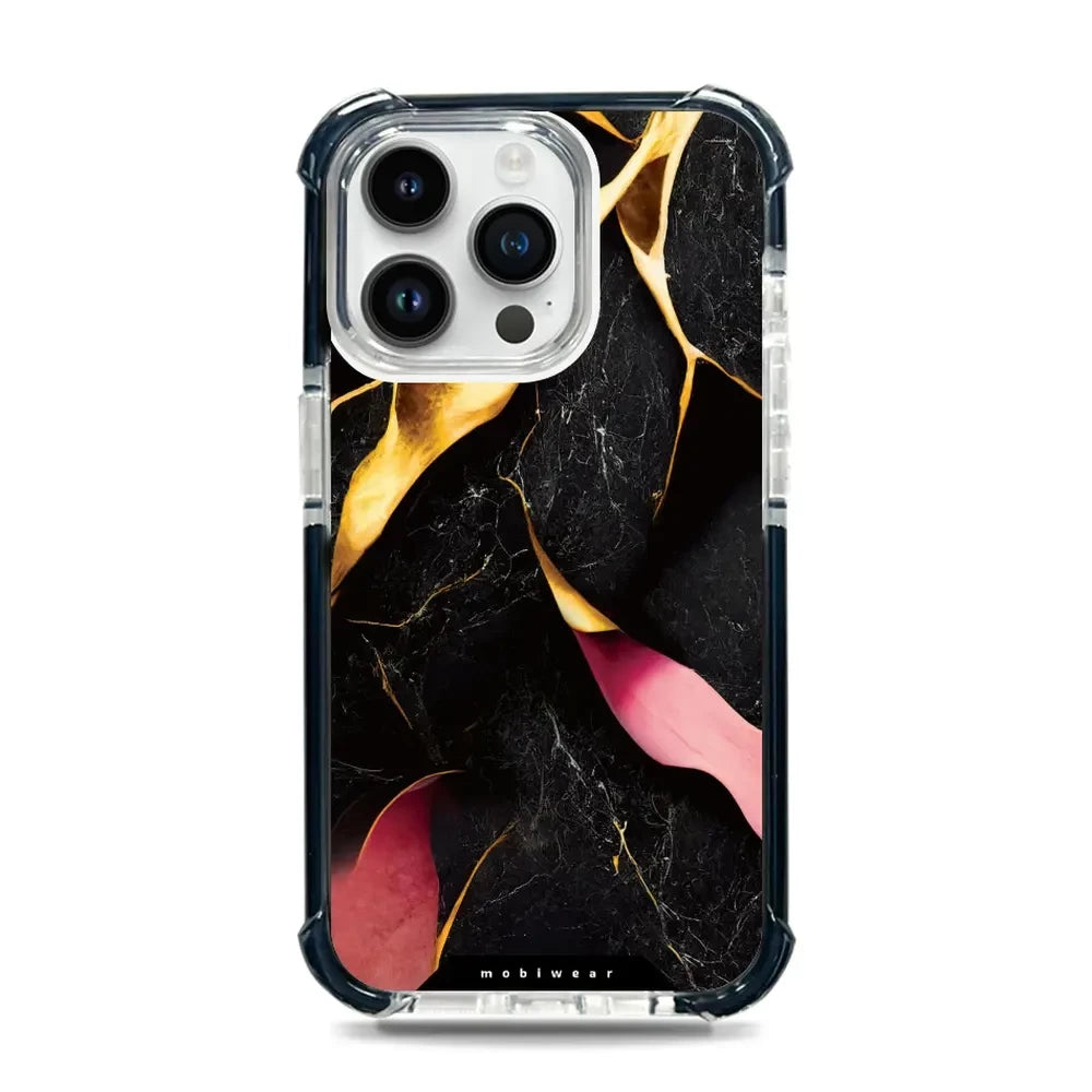 Handyhülle für iPhone 14 Pro Max mit MagSafe, Mobiwear Elite Bumper, Vergoldetes Erz