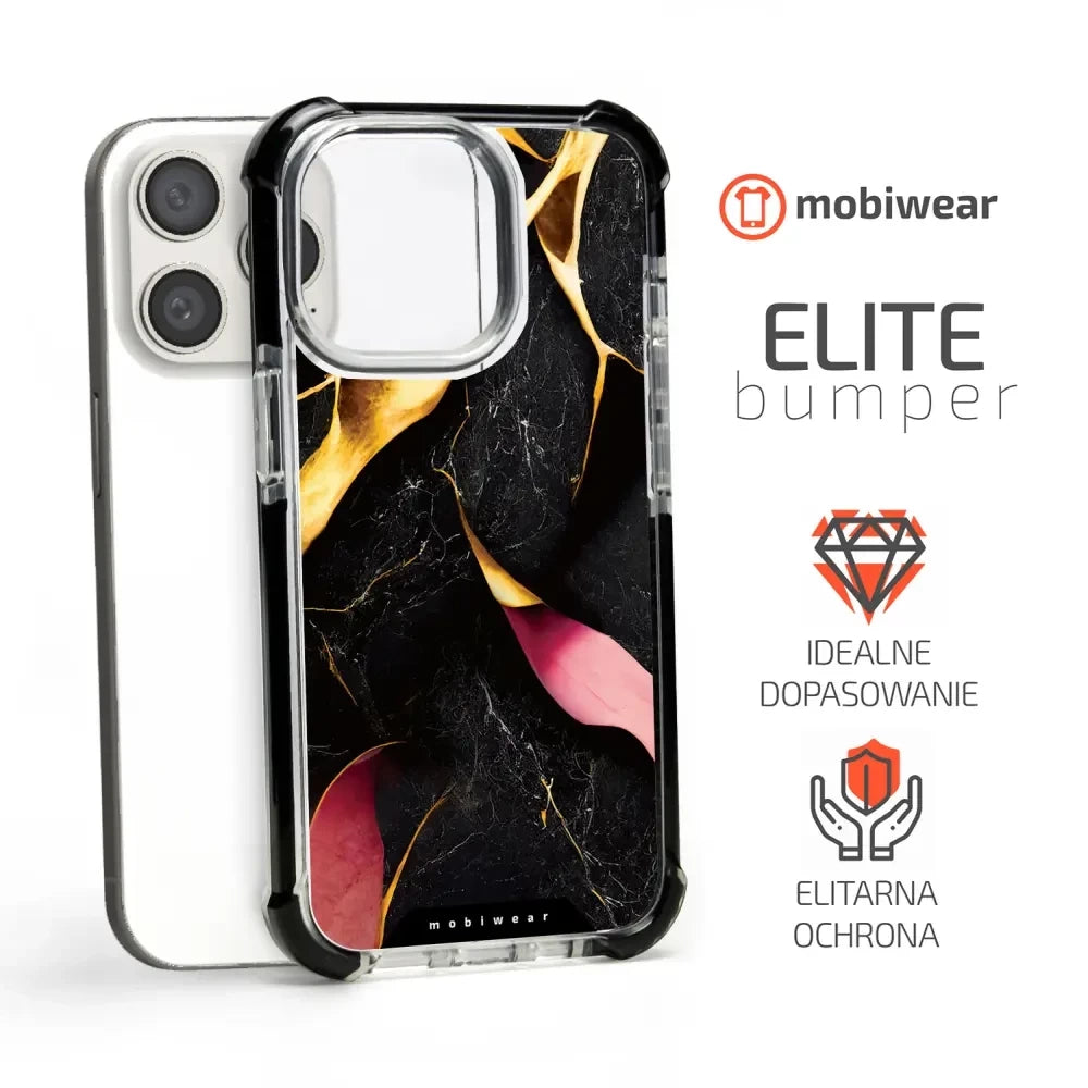 Handyhülle für iPhone 15 Pro mit MagSafe, Mobiwear Elite Bumper, Vergoldetes Erz