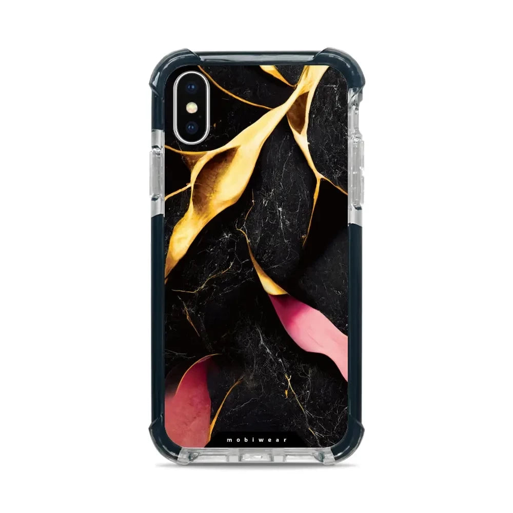 Handyhülle für iPhone Xs mit MagSafe, Mobiwear Elite Bumper, Vergoldetes Erz