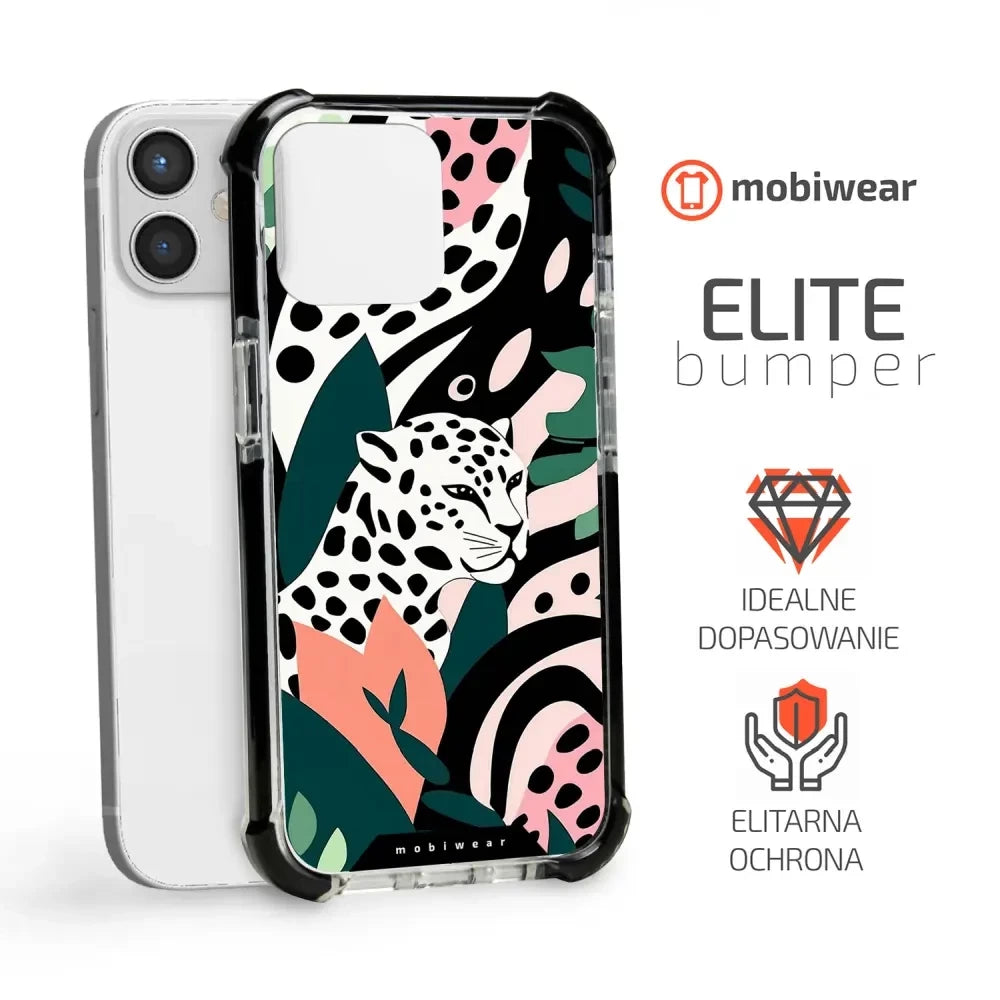 Handyhülle für iPhone 12 Mini mit MagSafe, Mobiwear Elite Bumper, Tropischer Gepard