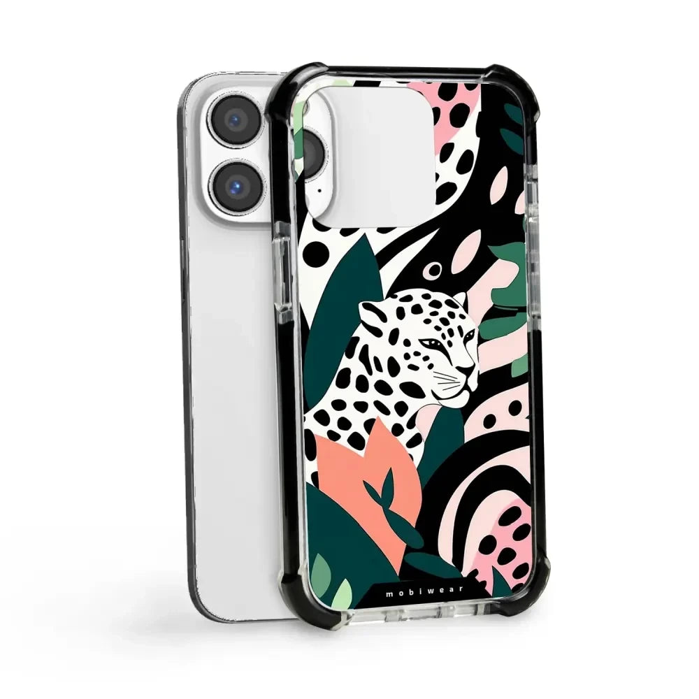 Handyhülle für iPhone 13 Pro mit MagSafe, Mobiwear Elite Bumper, Tropischer Gepard