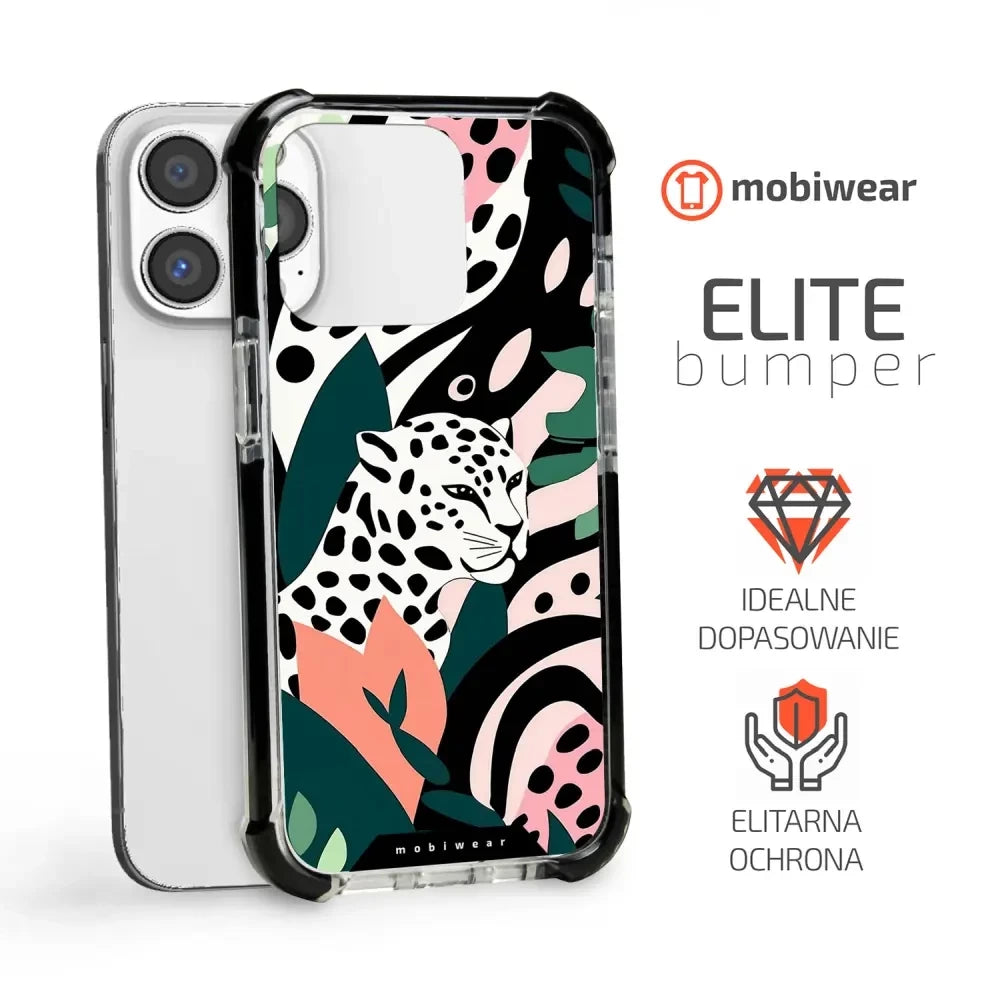 Handyhülle für iPhone 13 Pro mit MagSafe, Mobiwear Elite Bumper, Tropischer Gepard