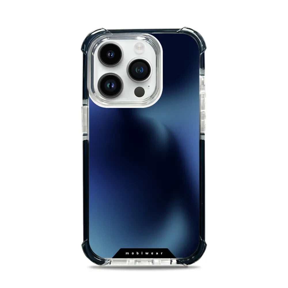 Handyhülle für iPhone 14 Pro mit MagSafe, Mobiwear Elite Bumper, Dunkelblau