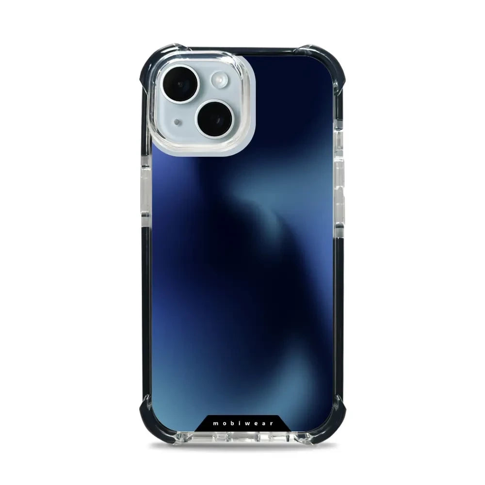 Handyhülle für iPhone 15 mit MagSafe, Mobiwear Elite Bumper, Dunkelblau