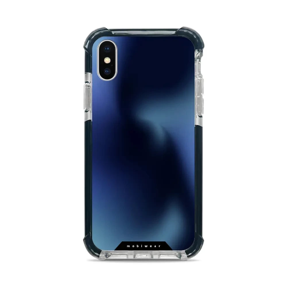 Handyhülle für iPhone X mit MagSafe, Mobiwear Elite Bumper, Dunkelblau