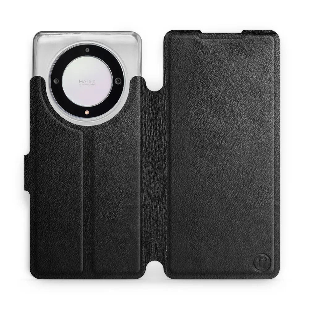 Echtleder Handyhülle für Honor Magic5 Lite, Mobiwear Leather, Schwarz