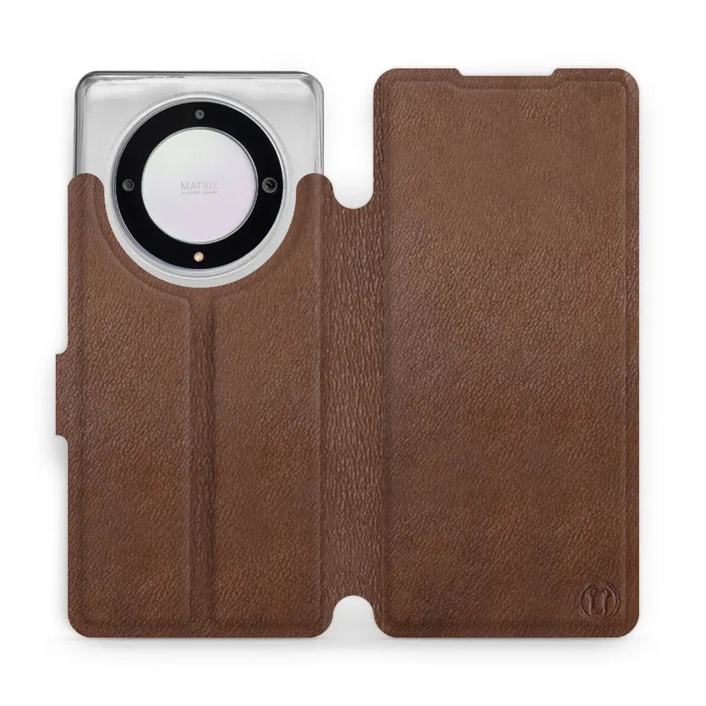 Echtleder Handyhülle für Honor Magic5 Lite, Mobiwear Leather, Braun