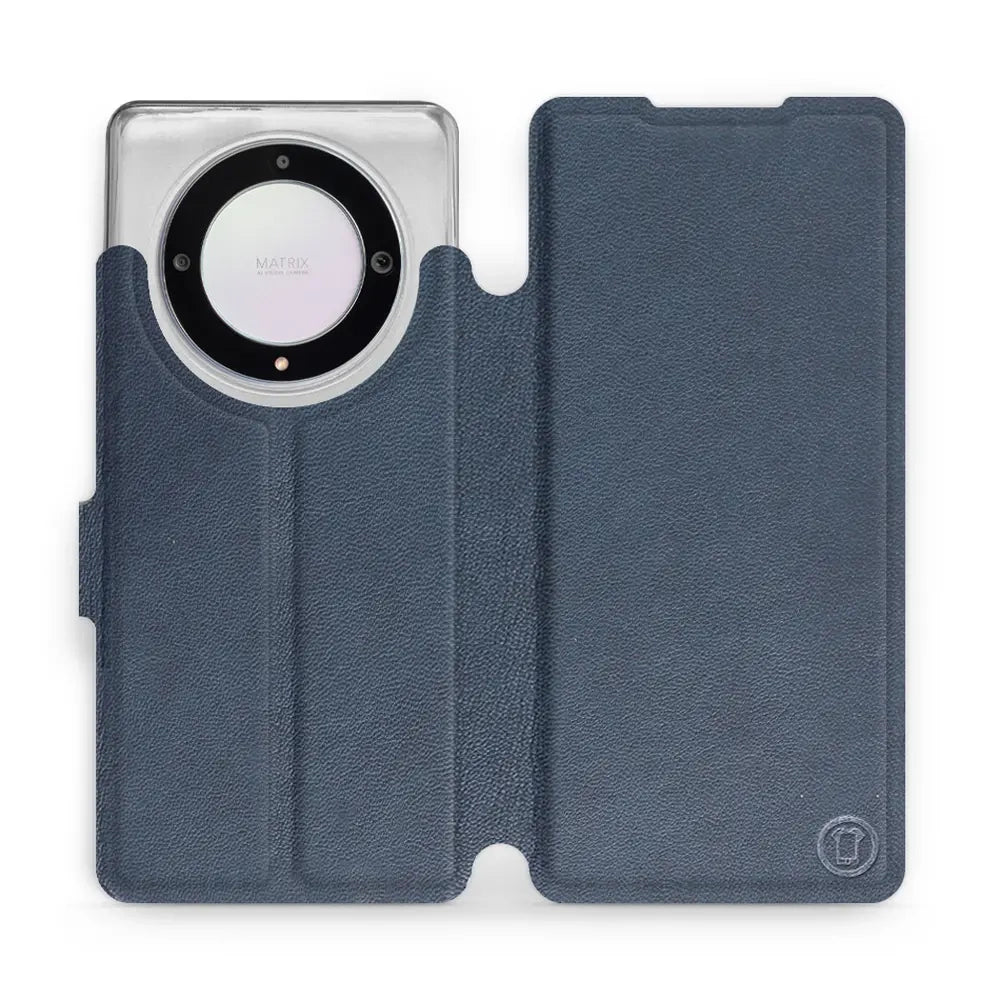 Echtleder Handyhülle für Honor Magic5 Lite, Mobiwear Leather, Dunkelblau