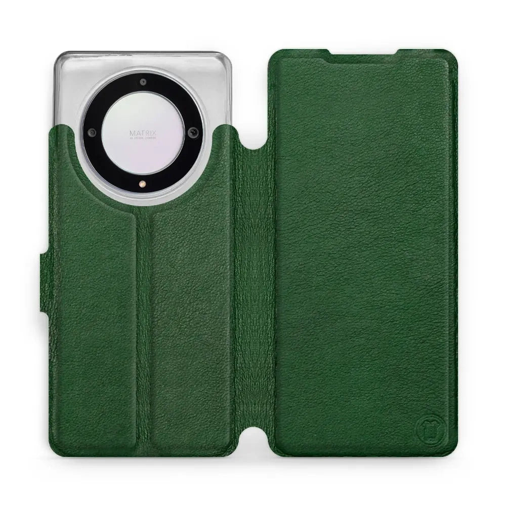 Echtleder Handyhülle für Honor Magic5 Lite, Mobiwear Leather, Grün