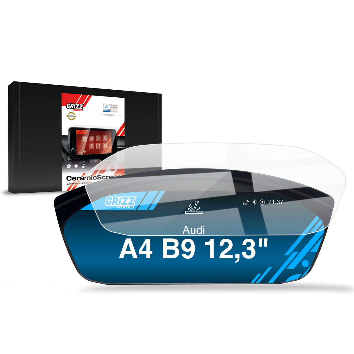 Keramische Autodisplayfolie für Audi A4 B9 Virtual Cockpit Plus 12,3" (2020-2024), Grizz Protector