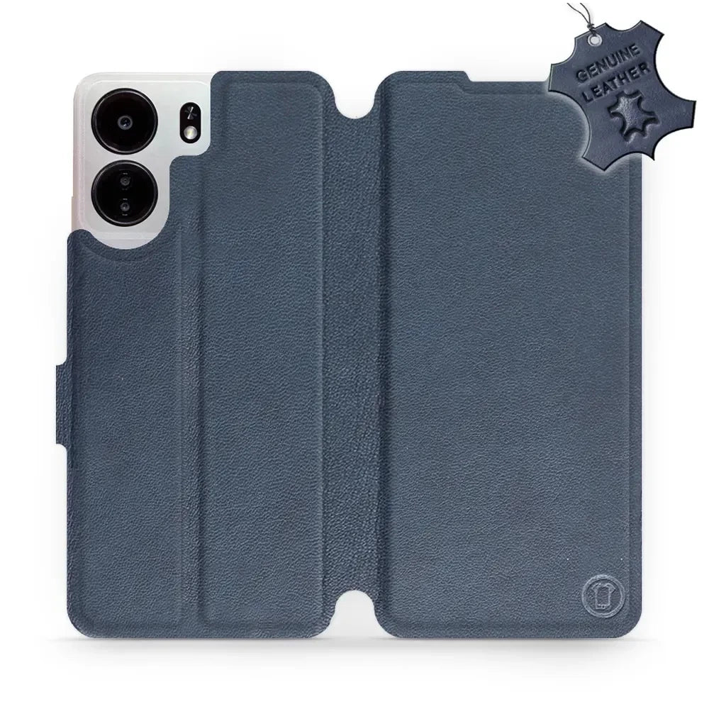 Echtleder Handyhülle für Xiaomi Poco C65, Mobiwear Leather, Dunkelblau