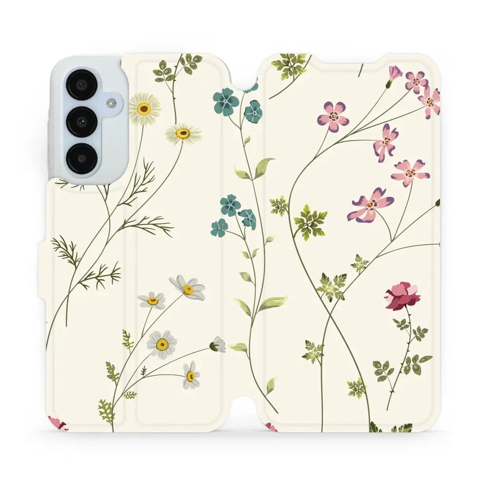 Handyhülle mit klappe für Galaxy A25 5G, Mobiwear Book, Feldblumen