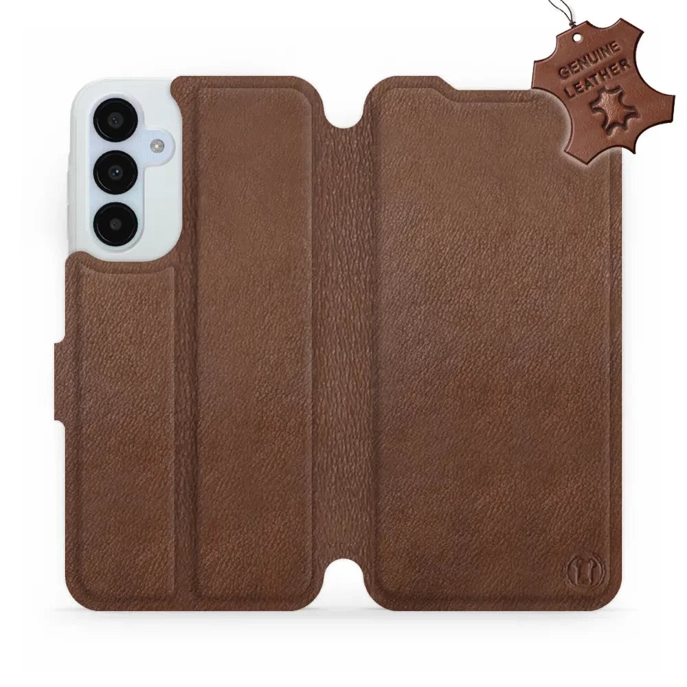 Echtleder Handyhülle für Galaxy A25 5G, Mobiwear Leather, Braun
