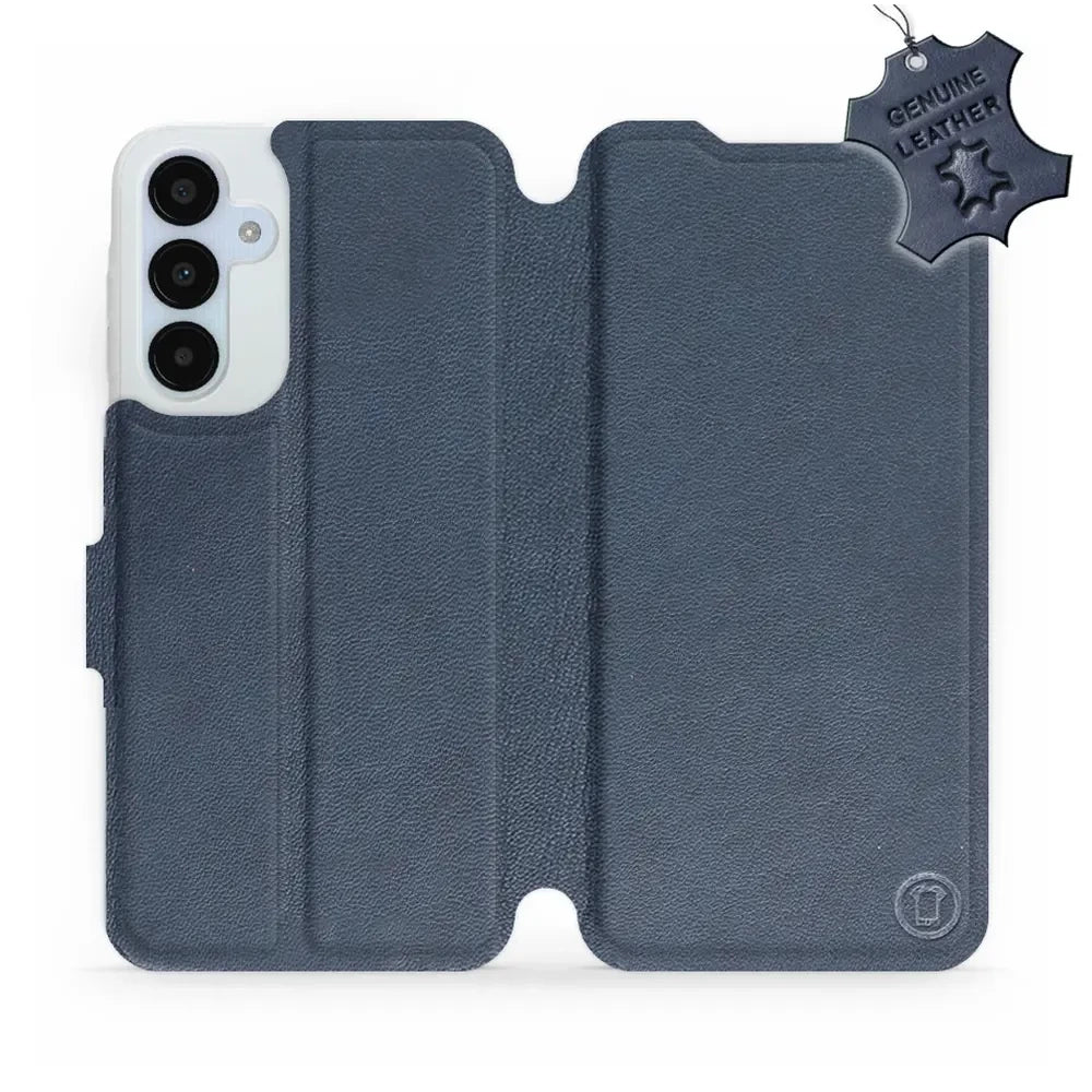 Echtleder Handyhülle für Galaxy A25 5G, Mobiwear Leather, Dunkelblau