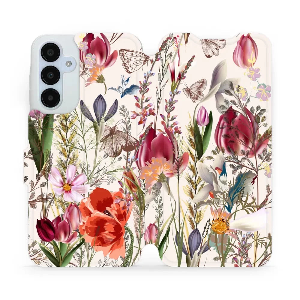 Handyhülle mit klappe für Galaxy A25 5G, Mobiwear Book, Blumenstrauß