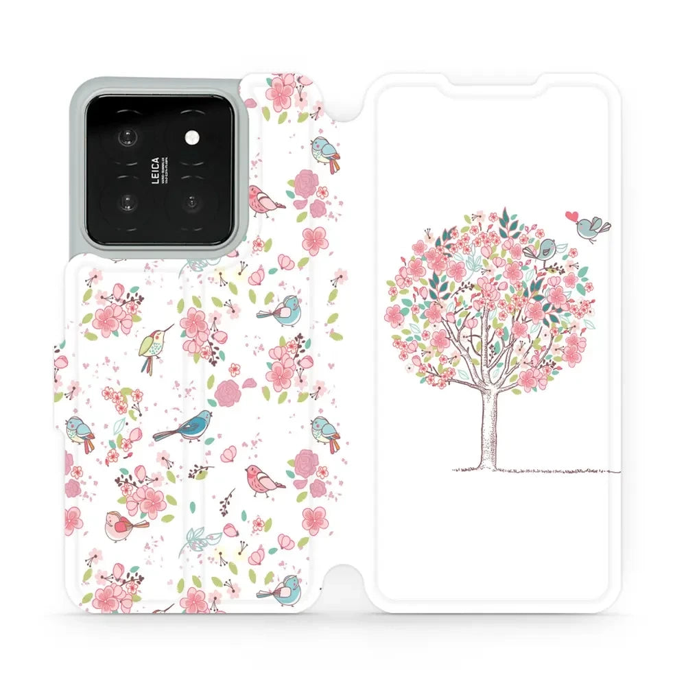 Handyhülle mit klappe für Xiaomi 14, Mobiwear Book, Rosa Hain