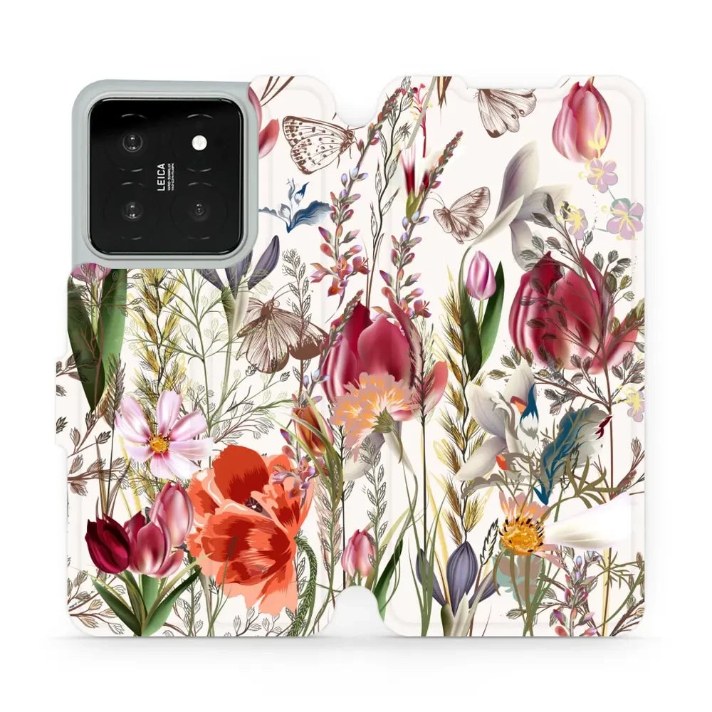 Handyhülle mit klappe für Xiaomi 14, Mobiwear Book, Blumenstrauß