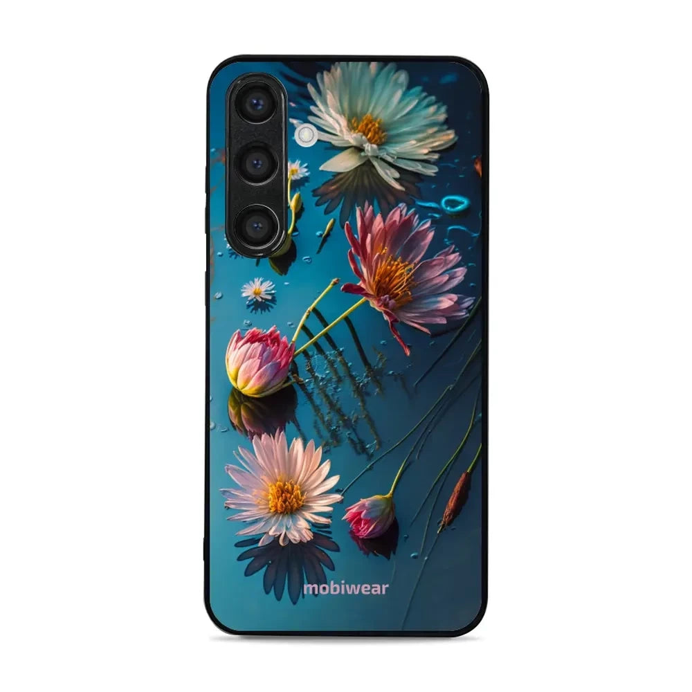 Handyhülle für Galaxy S24 Plus, Mobiwear Glossy Case, Blau-Blumig