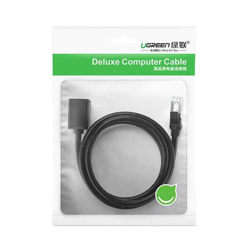 Internet Kabel/Verlängerung, Ugreen, Ethernet RJ45 Cat 6, FTP 1000 Mbps, 2m, Schwarz