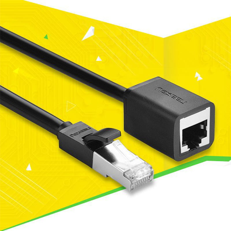 Internet Kabel/Verlängerung, Ugreen, Ethernet RJ45 Cat 6, FTP 1000 Mbps, 2m, Schwarz
