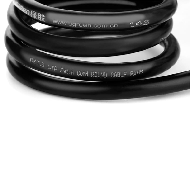 Internet Kabel/Verlängerung, Ugreen, Ethernet RJ45 Cat 6, FTP 1000 Mbps, 2m, Schwarz