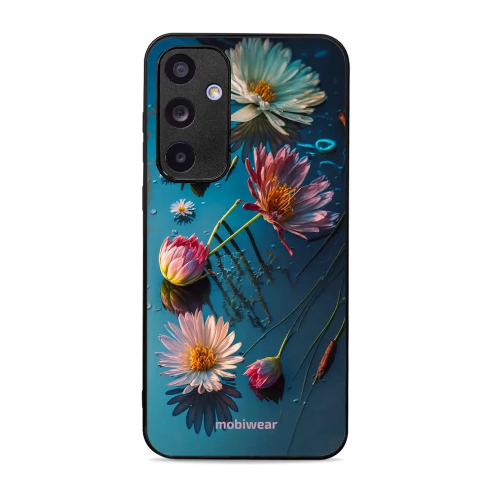 Handyhülle für Galaxy A35 5G, Mobiwear Glossy Case, Blau-Blumig