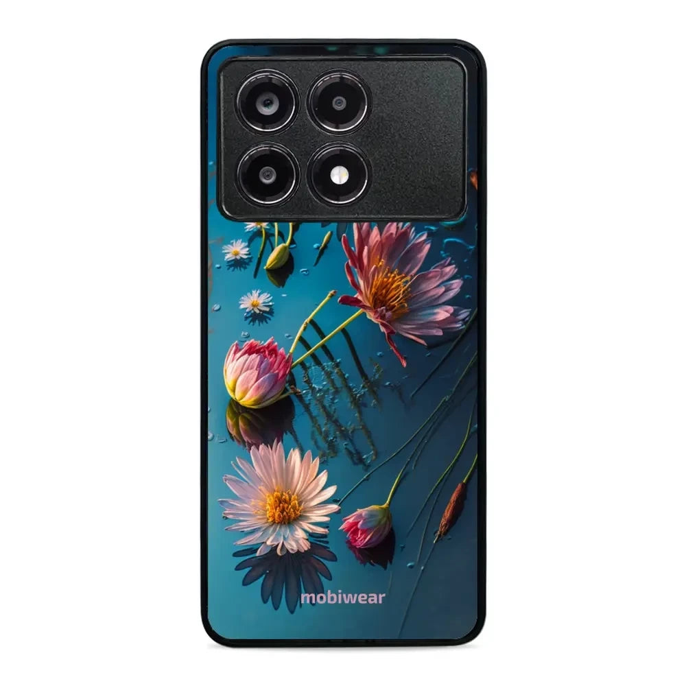 Handyhülle für Xiaomi Poco X6 Pro, Mobiwear Glossy Case, Blau-Blumig