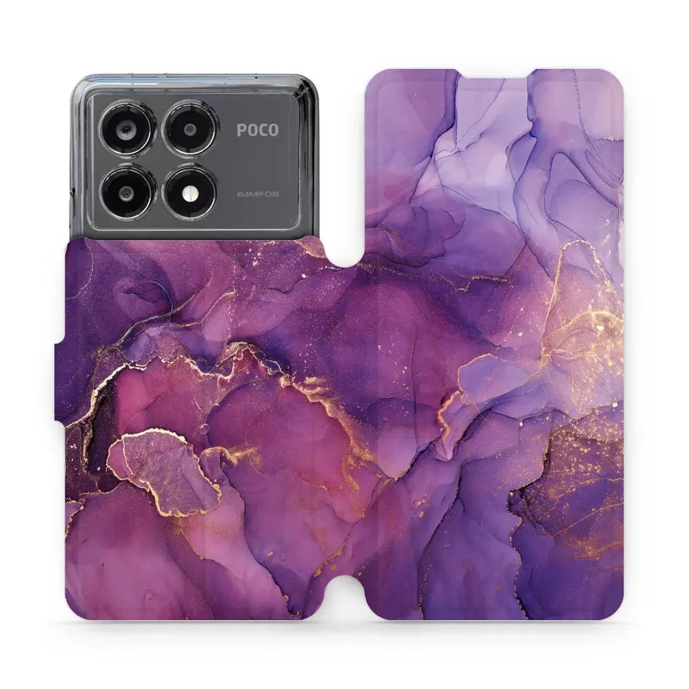 Handyhülle mit klappe für Xiaomi Poco X6 Pro, Mobiwear Book, Violett