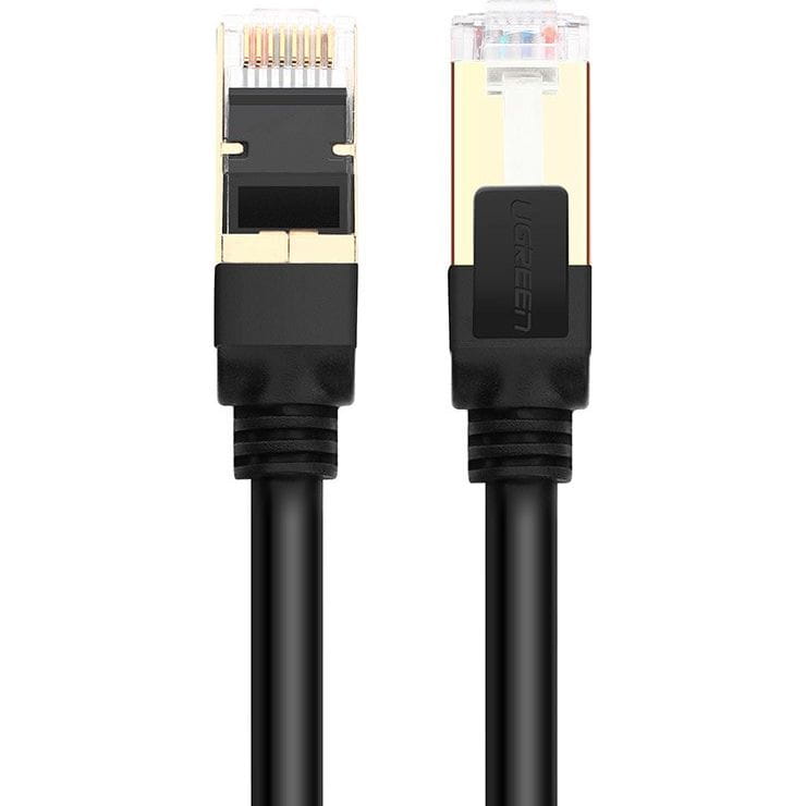 LAN Ethernet Patchkabel Ugreen RJ45 Cat 7 STP, 10 Gbps, 2m, Schwarz