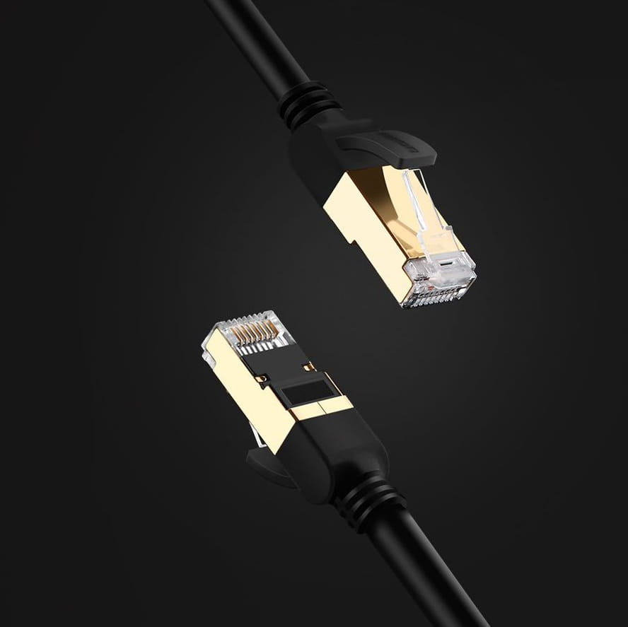 LAN Ethernet Patchkabel Ugreen RJ45 Cat 7 STP, 10 Gbps, 2m, Schwarz