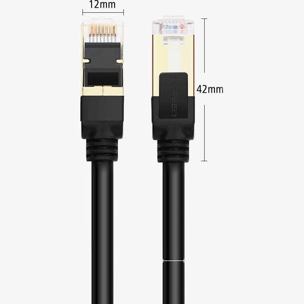 LAN Ethernet Patchkabel Ugreen RJ45 Cat 7 STP, 10 Gbps, 2m, Schwarz