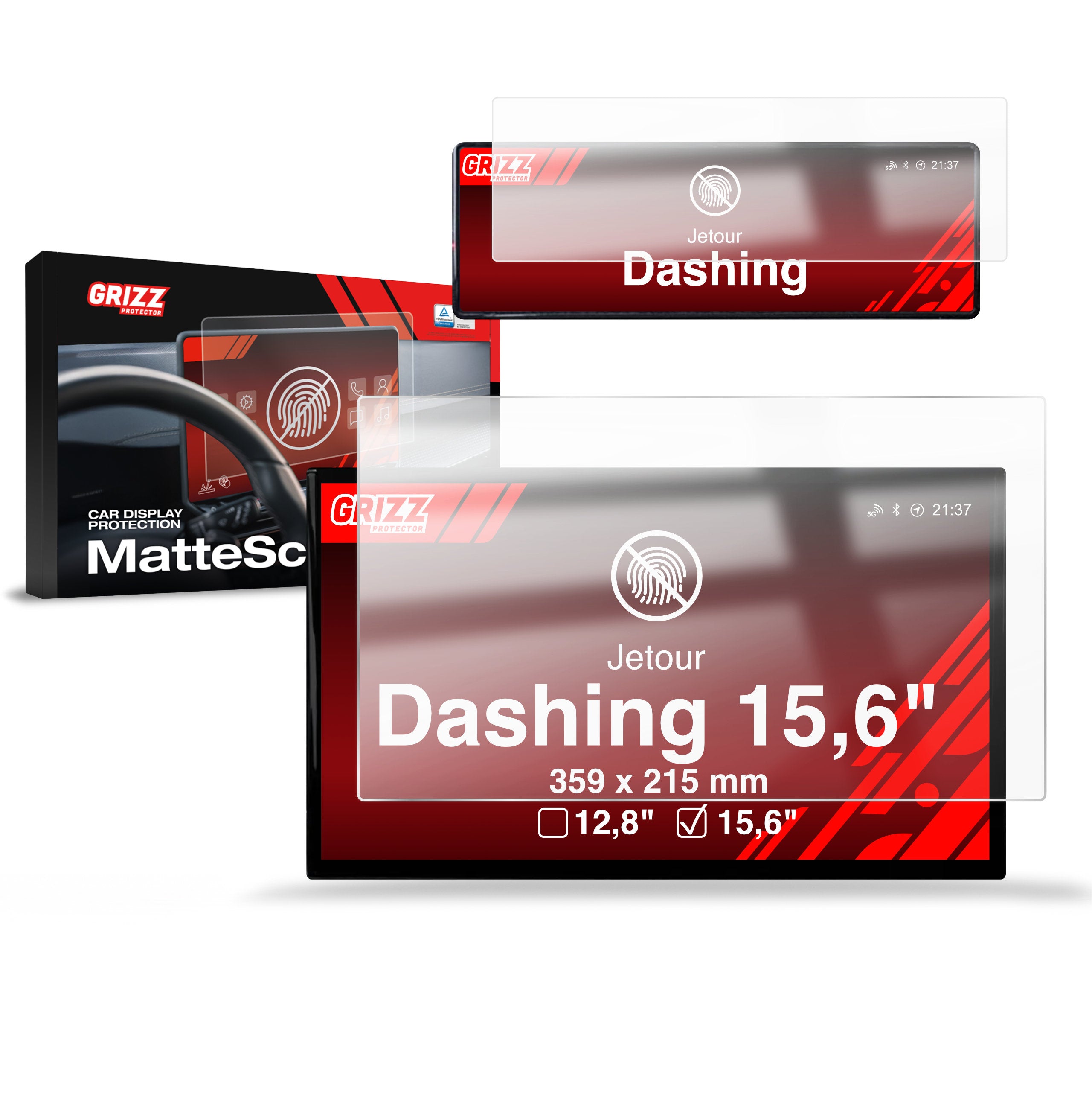 Matte Autodisplayfolie 2in1 für Jetour Dashing 15,6" (2025-2026), Grizz Protector