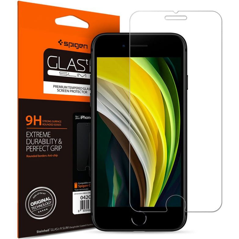Glas für die Schutzhülle Spigen Glas.tR Slim iPhone SE 2022/2020 8/7 transparent