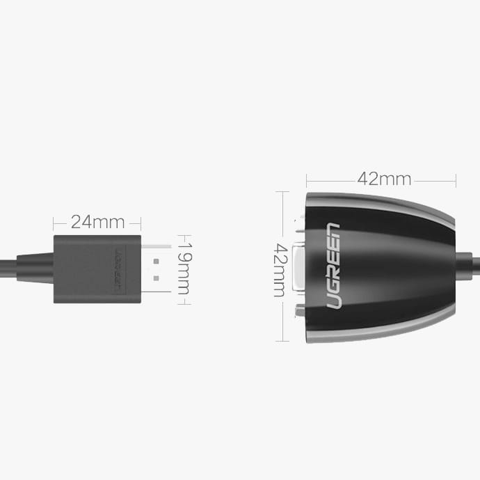 Ugreen HDMI zu VGA Adapter Ugreen, schwarz