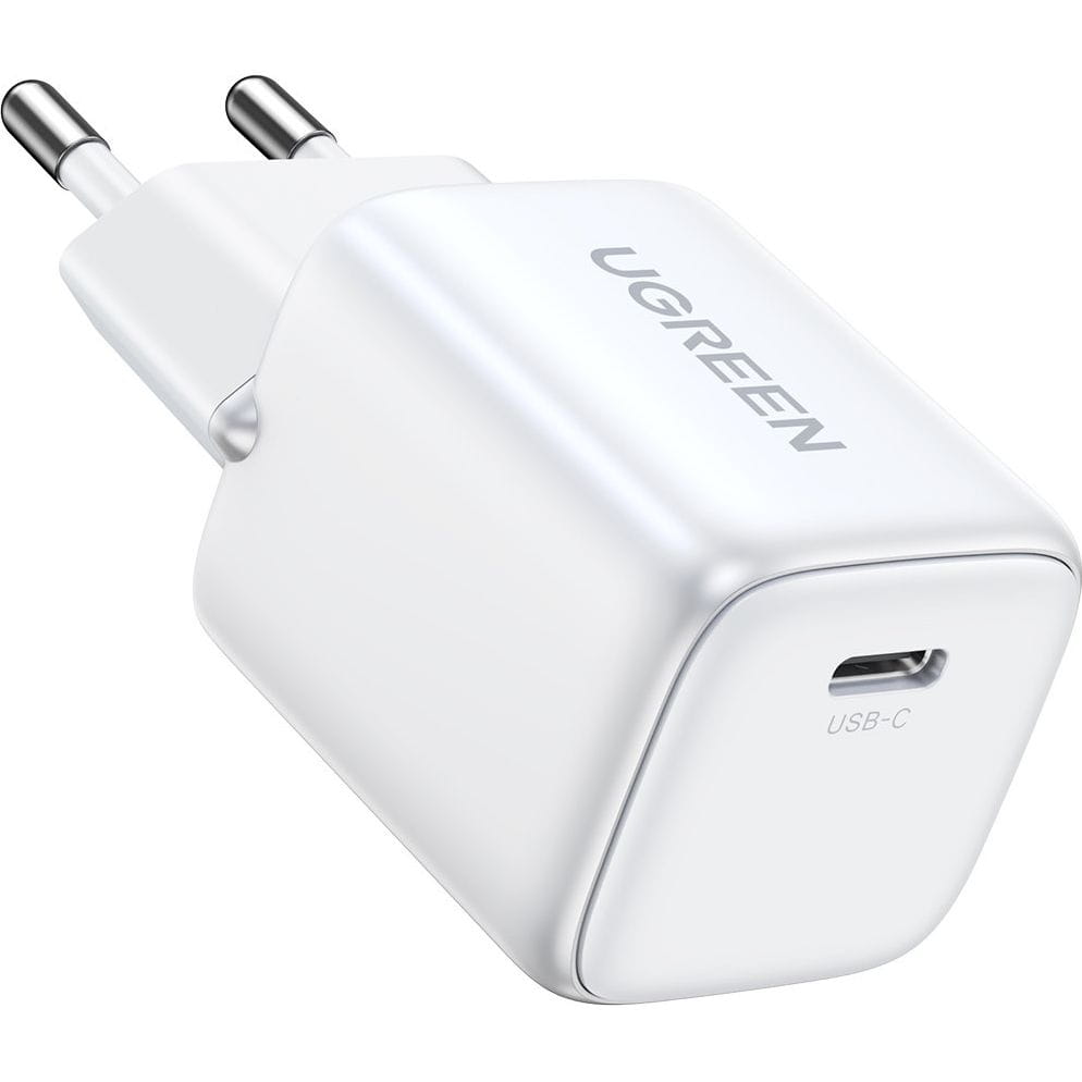 Schnell-Ladegerät GaN, Ugreen Nexode Mini USB-C, QC 4.0, PD 30W, Weiß