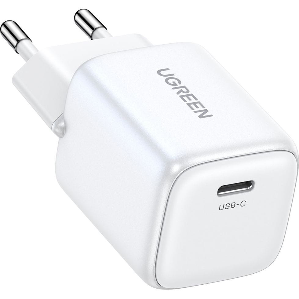 Schnell-Ladegerät GaN, Ugreen Nexode Mini USB-C, QC 4.0, PD 30W, Weiß