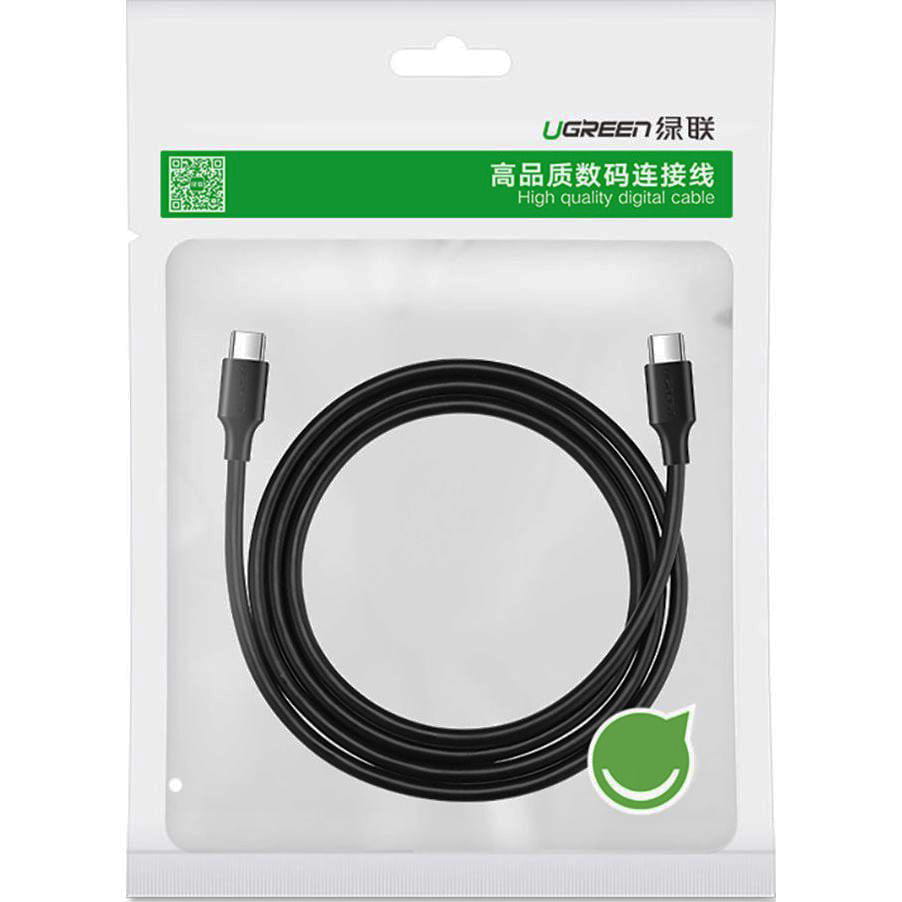 Ugreen vernickeltes Kabel USB-C zu USB-C, 2m, Schwarz