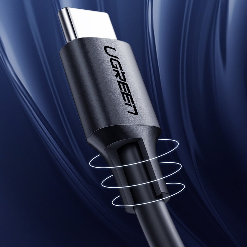 Ugreen vernickeltes Kabel USB-C zu USB-C, 2m, Schwarz