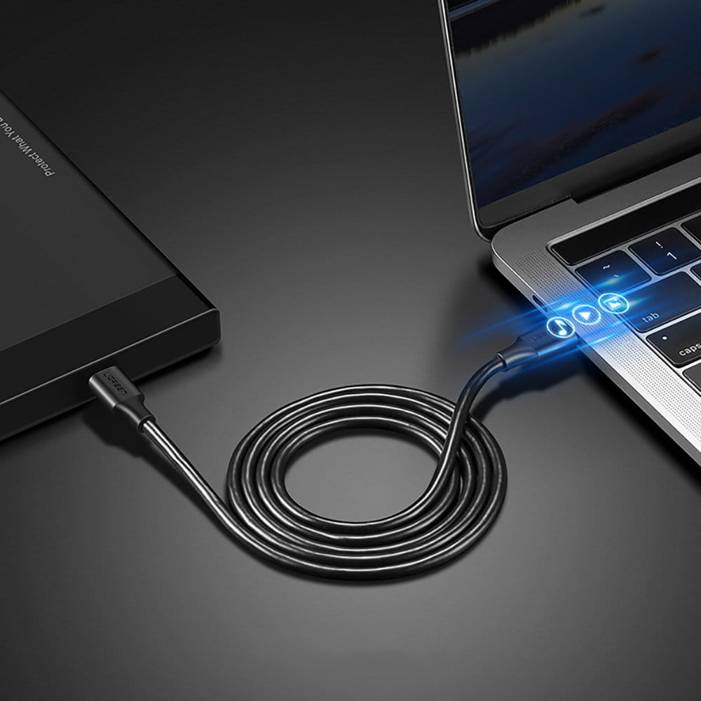 Ugreen vernickeltes Kabel USB-C zu USB-C, 1,5m, Schwarz
