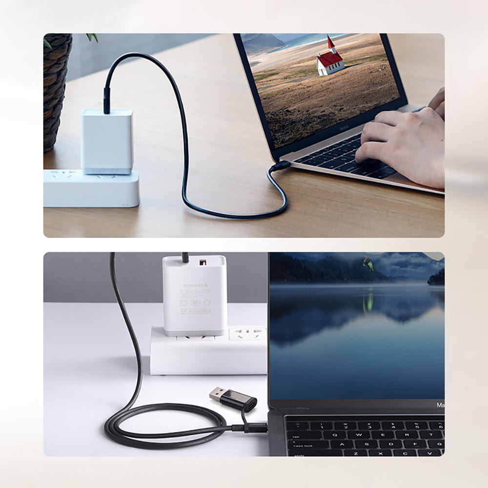 Ugreen vernickeltes Kabel USB-C zu USB-C, 0,5m, Schwarz