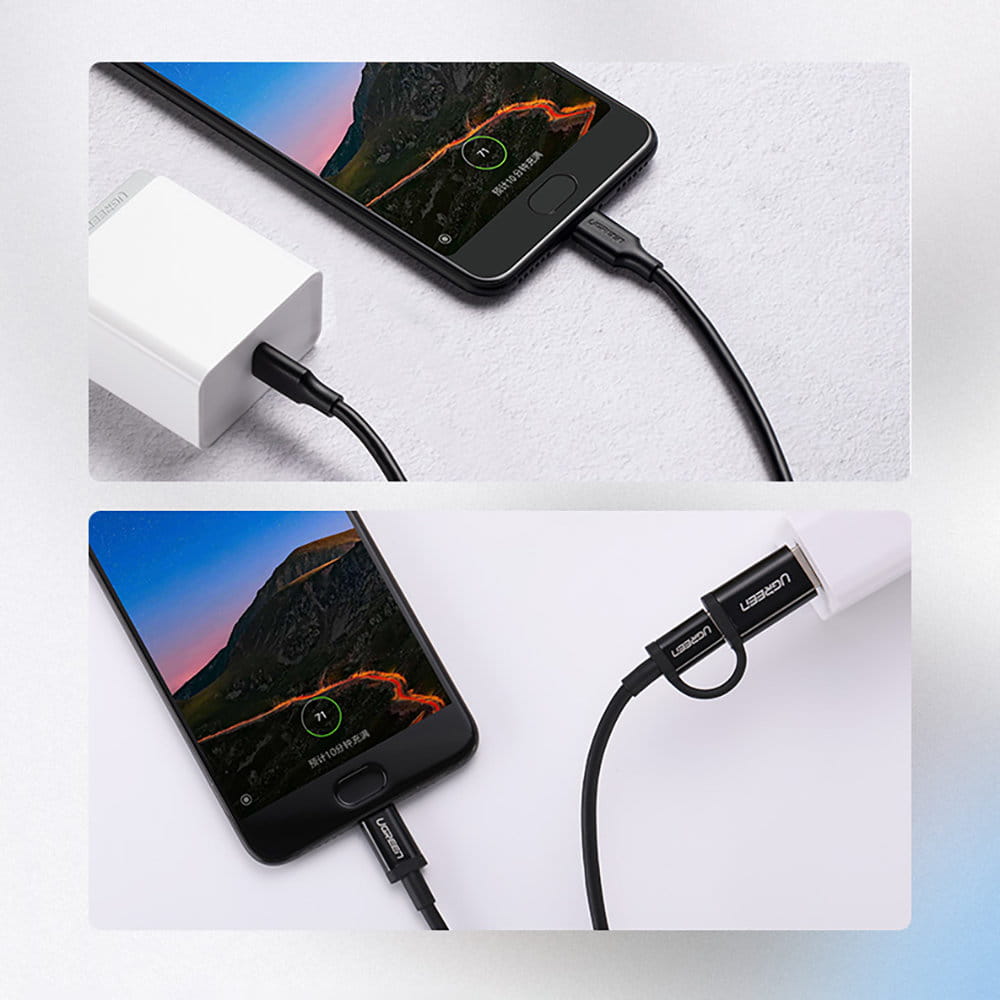 Ugreen vernickeltes Kabel USB-C zu USB-C, 1,5m, Schwarz