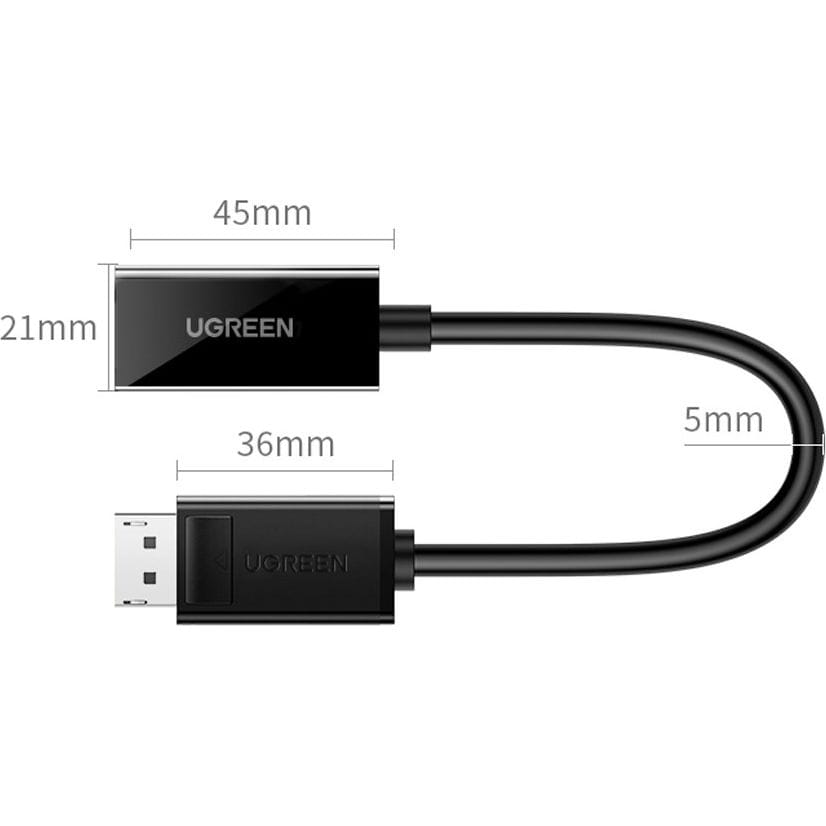 Ugreen DisplayPort (Stecker) - HDMI (Buchse) Adapter, 0,25m, Schwarz