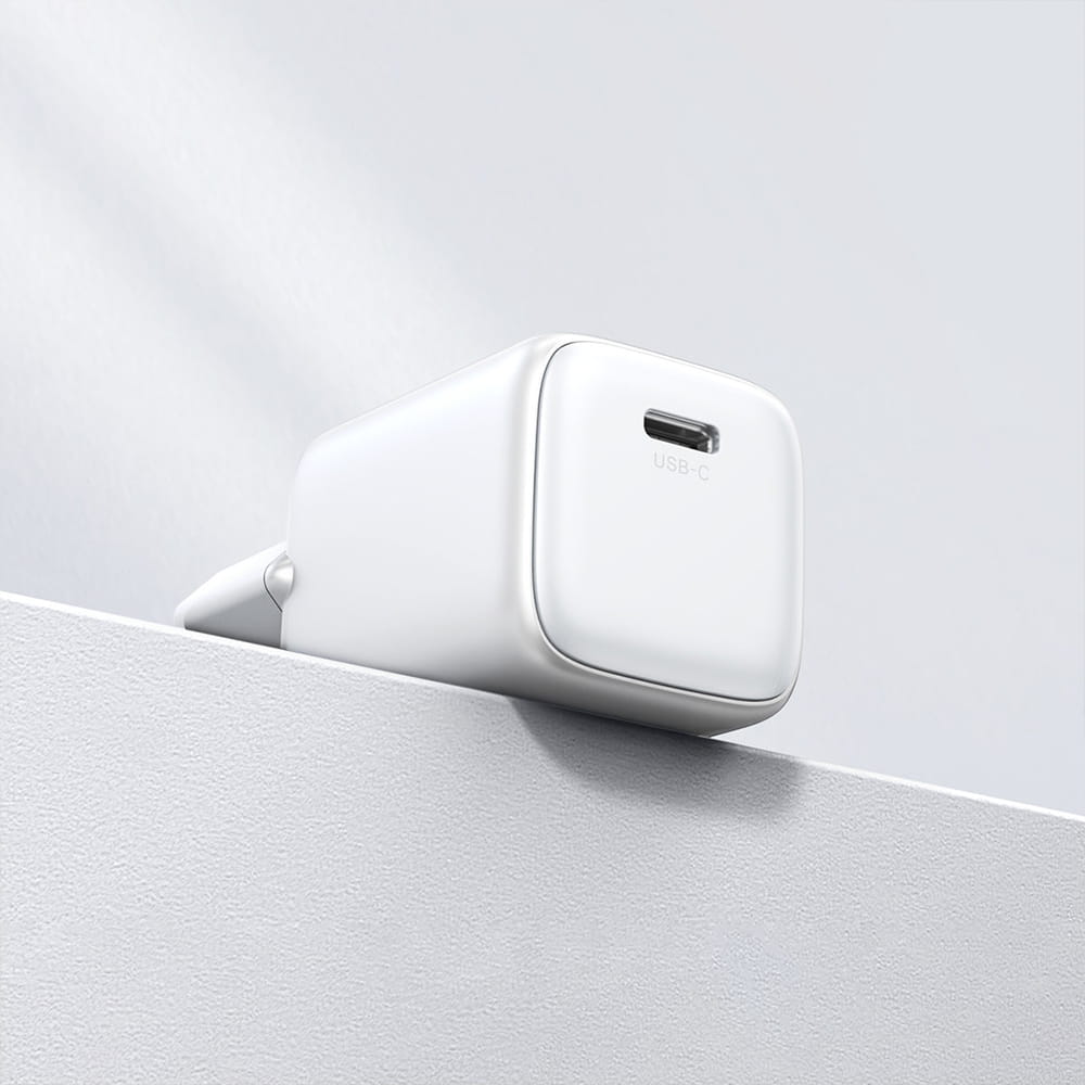 Schnell-Ladegerät GaN, Ugreen Nexode Mini USB-C, QC 4.0, PD 20W, Weiß