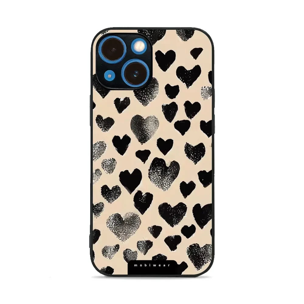 Handyhülle für iPhone 13 Mini, Mobiwear Glossy Case, Beige Liebe
