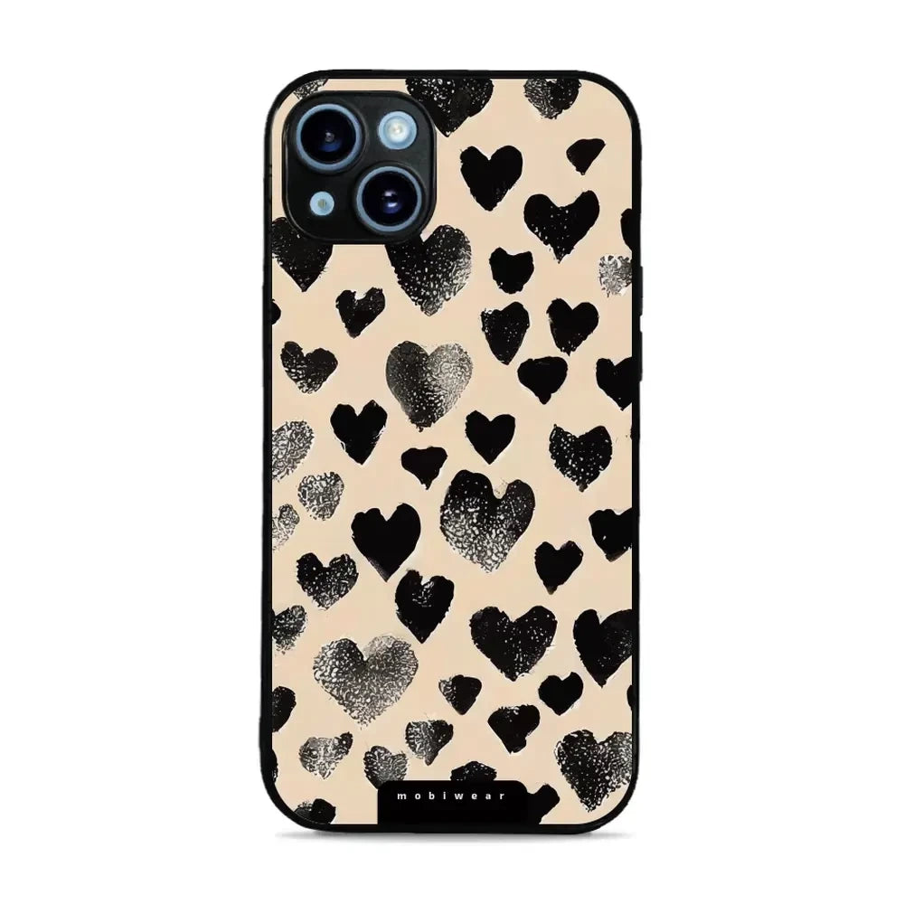 Handyhülle für iPhone 14 Plus, Mobiwear Glossy Case, Beige Liebe